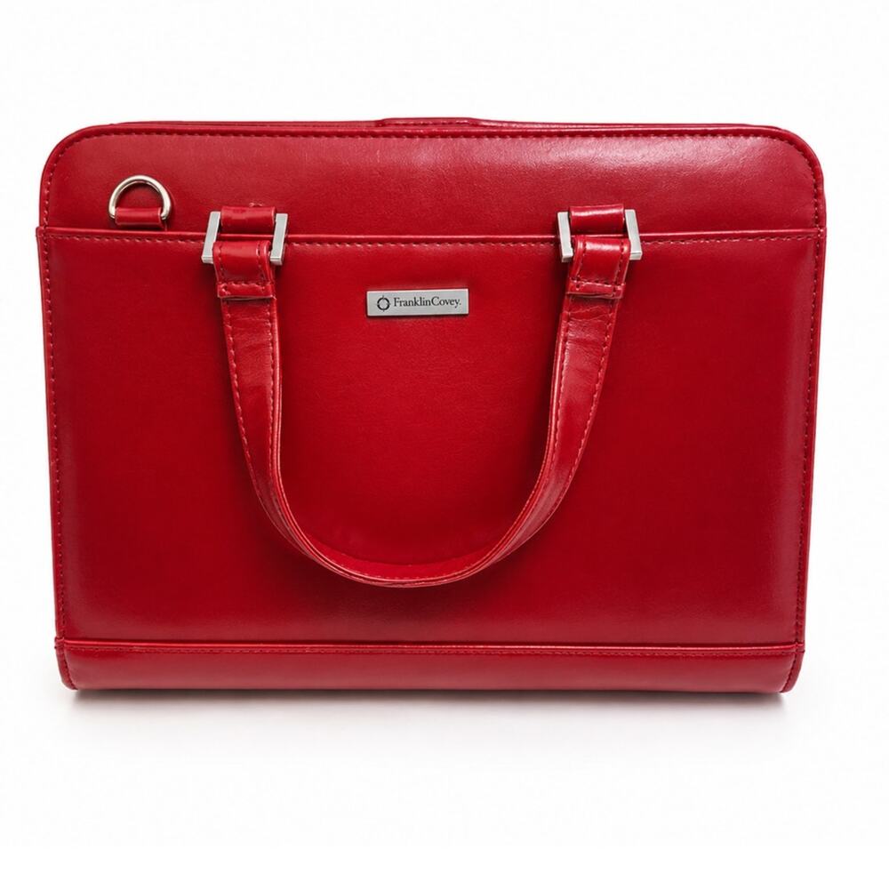 FranklinCovey Red Zip Around 6 Ring Planner Binder Organizer Carry Case